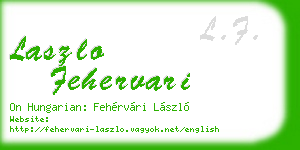 laszlo fehervari business card